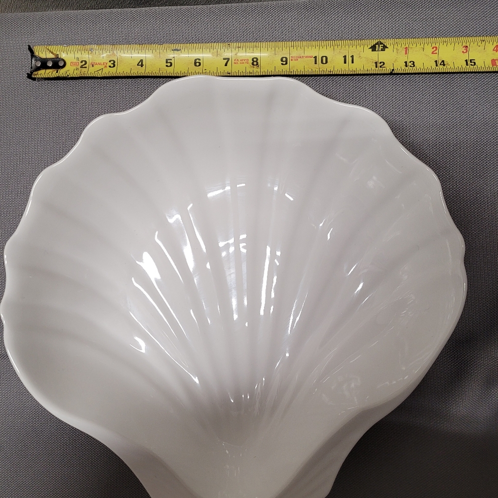 Large white shell dish
